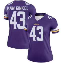 Women's Andrew Van Ginkel Minnesota Vikings No.43 Legend Jersey - Purple