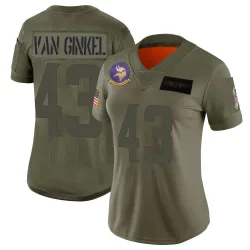 Women's Andrew Van Ginkel Minnesota Vikings No.43 Limited 2019 Salute to Service Jersey - Camo