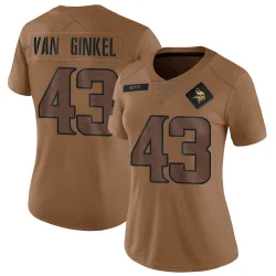 Women's Andrew Van Ginkel Minnesota Vikings No.43 Limited 2023 Salute To Service Jersey - Brown