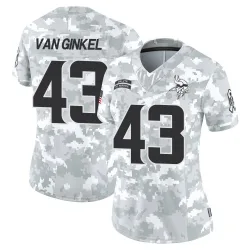 Women's Andrew Van Ginkel Minnesota Vikings No.43 Limited 2024 Salute to Service Jersey - Arctic Camo