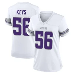 Women's Austin Keys Minnesota Vikings No.56 Game Alternate Jersey - White