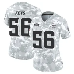 Women's Austin Keys Minnesota Vikings No.56 Limited 2024 Salute to Service Jersey - Arctic Camo