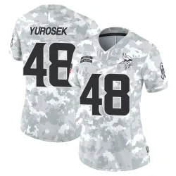 Women's Ben Yurosek Minnesota Vikings No.48 Limited 2024 Salute to Service Jersey - Arctic Camo
