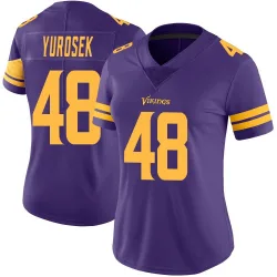 Women's Ben Yurosek Minnesota Vikings No.48 Limited Color Rush Jersey - Purple