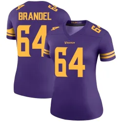 Women's Blake Brandel Minnesota Vikings No.64 Legend Color Rush Jersey - Purple