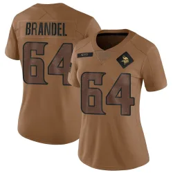 Women's Blake Brandel Minnesota Vikings No.64 Limited 2023 Salute To Service Jersey - Brown