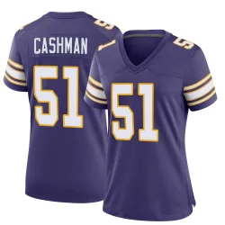 Women's Blake Cashman Minnesota Vikings No.51 Game Classic Jersey - Purple