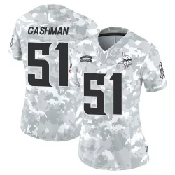 Women's Blake Cashman Minnesota Vikings No.51 Limited 2024 Salute to Service Jersey - Arctic Camo