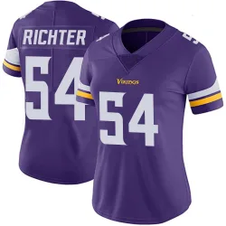 Women's Bo Richter Minnesota Vikings No.54 Limited Team Color Vapor Untouchable Jersey - Purple