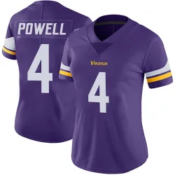 Women's Brandon Powell Minnesota Vikings No.4 Limited Team Color Vapor Untouchable Jersey - Purple