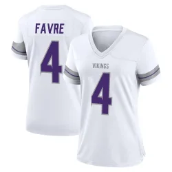 Women's Brett Favre Minnesota Vikings No.4 Game Alternate Jersey - White
