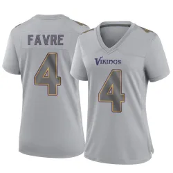 Women's Brett Favre Minnesota Vikings No.4 Game Atmosphere Fashion Jersey - Gray