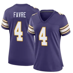 Women's Brett Favre Minnesota Vikings No.4 Game Classic Jersey - Purple