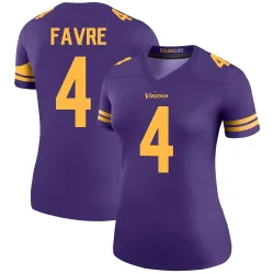 Women's Brett Favre Minnesota Vikings No.4 Legend Color Rush Jersey - Purple