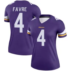 Women's Brett Favre Minnesota Vikings No.4 Legend Jersey - Purple