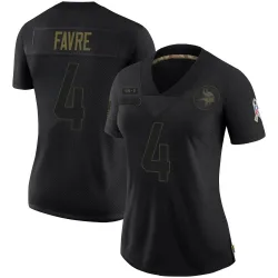 Women's Brett Favre Minnesota Vikings No.4 Limited 2020 Salute To Service Jersey - Black