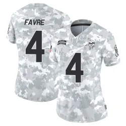 Women's Brett Favre Minnesota Vikings No.4 Limited 2024 Salute to Service Jersey - Arctic Camo