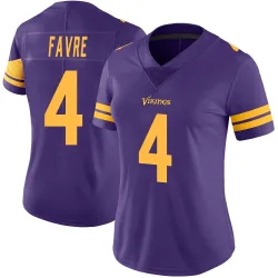 Women's Brett Favre Minnesota Vikings No.4 Limited Color Rush Jersey - Purple