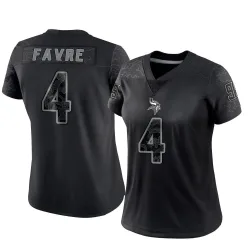 Women's Brett Favre Minnesota Vikings No.4 Limited Reflective Jersey - Black