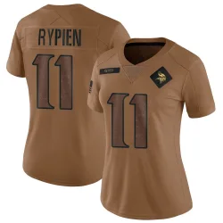 Women's Brett Rypien Minnesota Vikings No.11 Limited 2023 Salute To Service Jersey - Brown