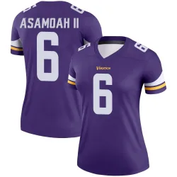 Women's Brian Asamoah II Minnesota Vikings No.6 Legend Jersey - Purple