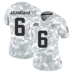 Women's Brian Asamoah II Minnesota Vikings No.6 Limited 2024 Salute to Service Jersey - Arctic Camo