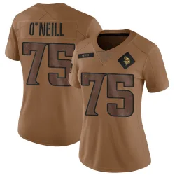 Women's Brian O'Neill Minnesota Vikings No.75 Limited 2023 Salute To Service Jersey - Brown