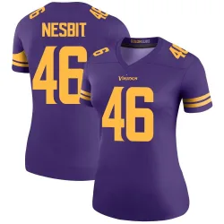 Women's Bryson Nesbit Minnesota Vikings No.46 Legend Color Rush Jersey - Purple