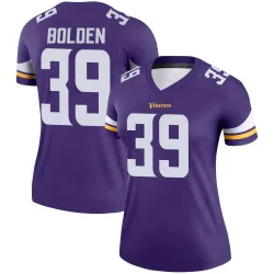 Women's Bubba Bolden Minnesota Vikings No.39 Legend Jersey - Purple