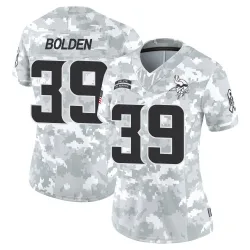 Women's Bubba Bolden Minnesota Vikings No.39 Limited 2024 Salute to Service Jersey - Arctic Camo