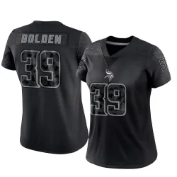 Women's Bubba Bolden Minnesota Vikings No.39 Limited Reflective Jersey - Black
