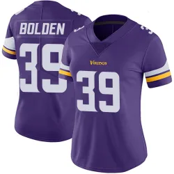 Women's Bubba Bolden Minnesota Vikings No.39 Limited Team Color Vapor Untouchable Jersey - Purple