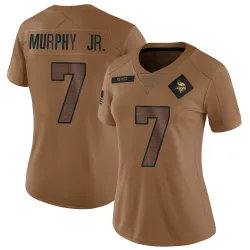 Women's Byron Murphy Jr. Minnesota Vikings No.7 Limited 2023 Salute To Service Jersey - Brown