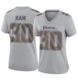 Women's C.J. Ham Minnesota Vikings No.30 Game Atmosphere Fashion Jersey - Gray