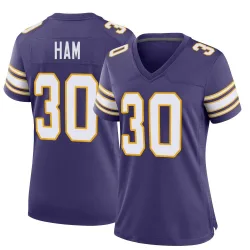 Women's C.J. Ham Minnesota Vikings No.30 Game Classic Jersey - Purple