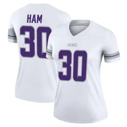 Women's C.J. Ham Minnesota Vikings No.30 Legend Alternate Jersey - White