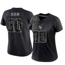 Women's C.J. Ham Minnesota Vikings No.30 Limited Reflective Jersey - Black