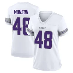 Women's Calvin Munson Minnesota Vikings No.48 Game Alternate Jersey - White
