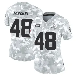 Women's Calvin Munson Minnesota Vikings No.48 Limited 2024 Salute to Service Jersey - Arctic Camo