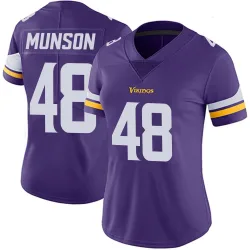 Women's Calvin Munson Minnesota Vikings No.48 Limited Team Color Vapor Untouchable Jersey - Purple