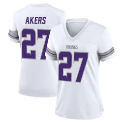 Women's Cam Akers Minnesota Vikings No.27 Game Alternate Jersey - White