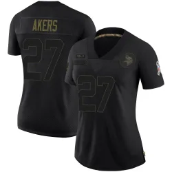 Women's Cam Akers Minnesota Vikings No.27 Limited 2020 Salute To Service Jersey - Black