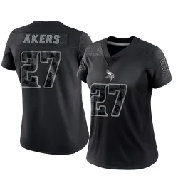 Women's Cam Akers Minnesota Vikings No.27 Limited Reflective Jersey - Black