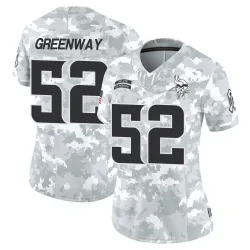 Women's Chad Greenway Minnesota Vikings No.52 Limited 2024 Salute to Service Jersey - Arctic Camo