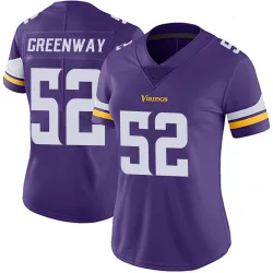Women's Chad Greenway Minnesota Vikings No.52 Limited Team Color Vapor Untouchable Jersey - Purple