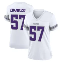 Women's Chaz Chambliss Minnesota Vikings No.57 Game Alternate Jersey - White