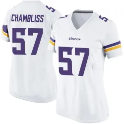 Women's Chaz Chambliss Minnesota Vikings No.57 Game Jersey - White