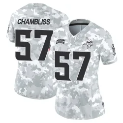 Women's Chaz Chambliss Minnesota Vikings No.57 Limited 2024 Salute to Service Jersey - Arctic Camo
