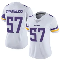 Women's Chaz Chambliss Minnesota Vikings No.57 Limited Vapor Untouchable Jersey - White