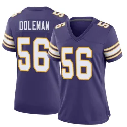 Women's Chris Doleman Minnesota Vikings No.56 Game Classic Jersey - Purple
